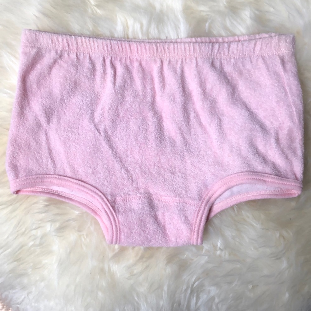 Pink terry cloth beach shorts